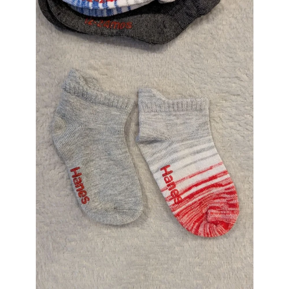 Baby Hanes Socks & Tights One Size 8 pr Multi-color Gripper Bottom